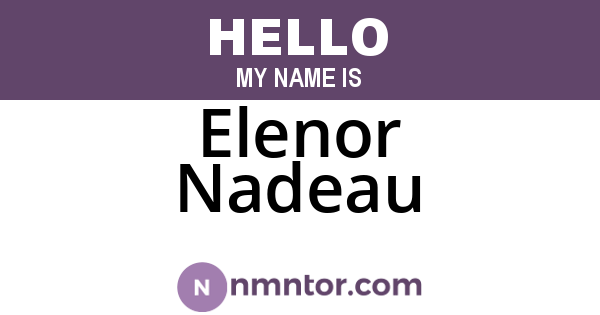 Elenor Nadeau