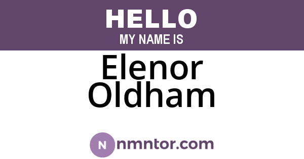 Elenor Oldham