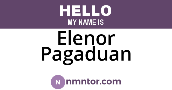 Elenor Pagaduan