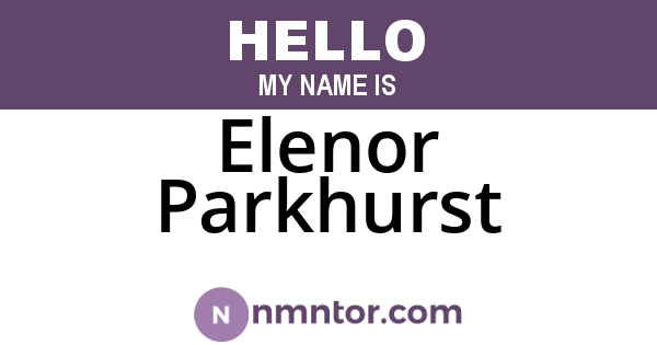 Elenor Parkhurst