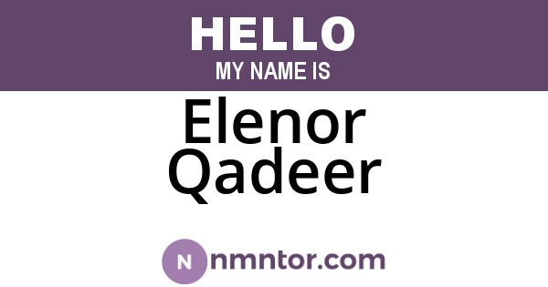 Elenor Qadeer