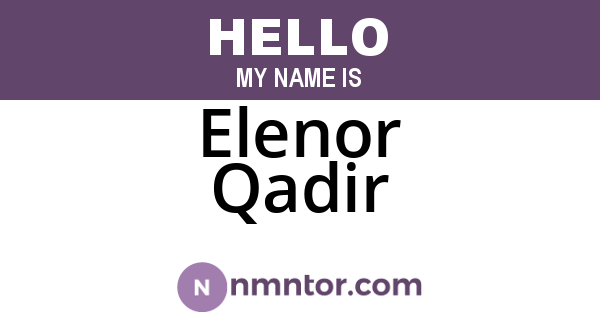 Elenor Qadir