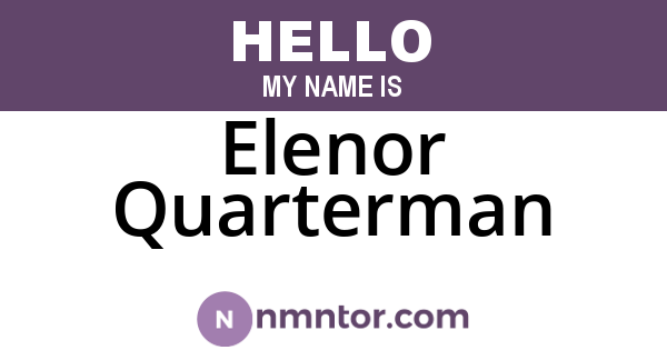 Elenor Quarterman