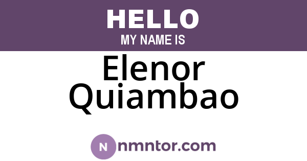 Elenor Quiambao