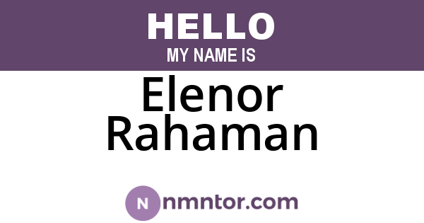 Elenor Rahaman