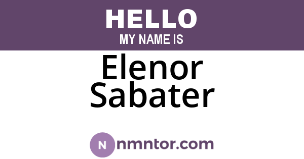 Elenor Sabater