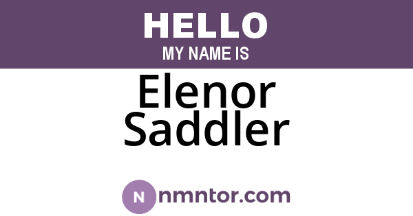 Elenor Saddler