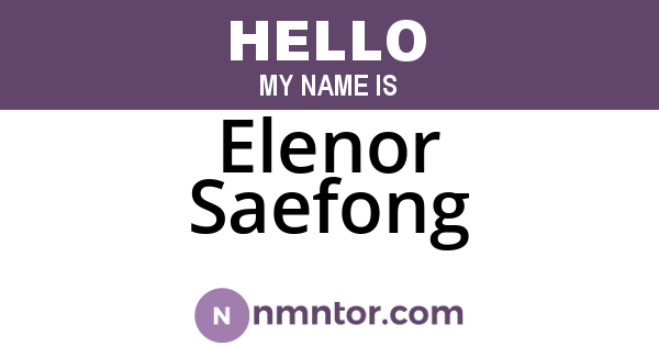 Elenor Saefong