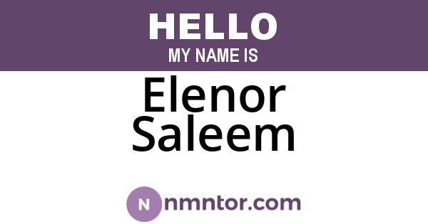 Elenor Saleem