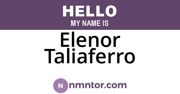 Elenor Taliaferro