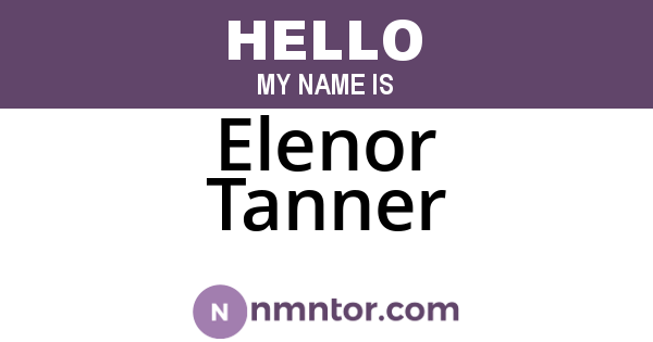 Elenor Tanner