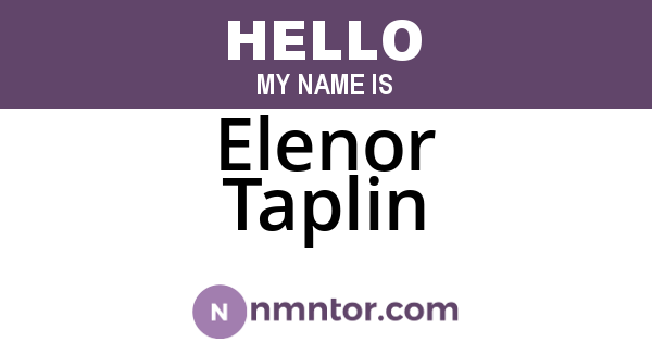 Elenor Taplin