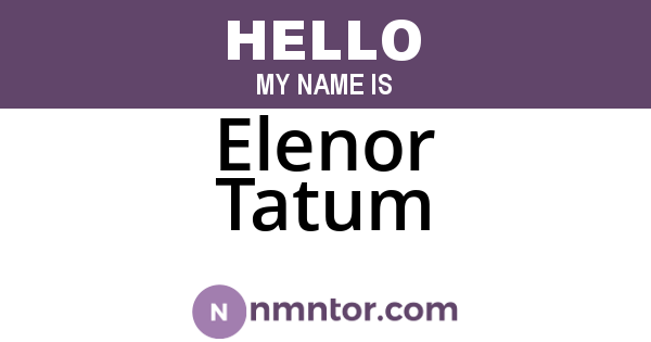Elenor Tatum