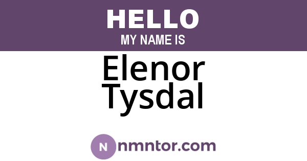 Elenor Tysdal