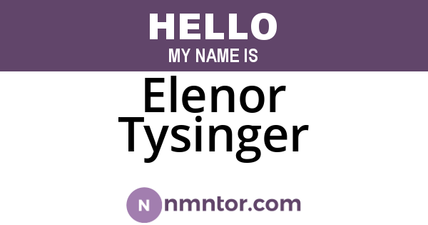 Elenor Tysinger