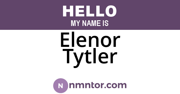 Elenor Tytler