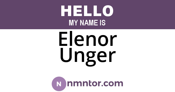 Elenor Unger