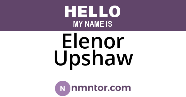 Elenor Upshaw