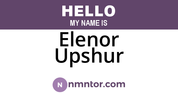 Elenor Upshur