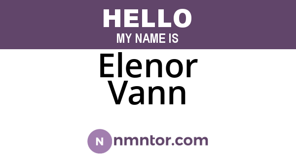 Elenor Vann