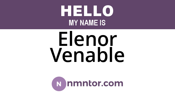 Elenor Venable