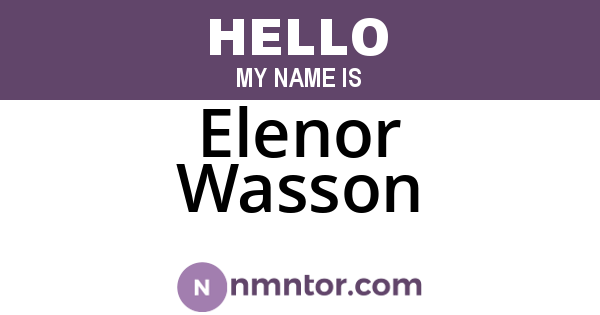 Elenor Wasson