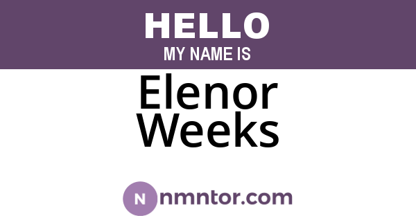 Elenor Weeks