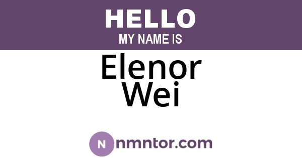 Elenor Wei