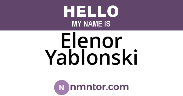 Elenor Yablonski