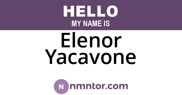 Elenor Yacavone
