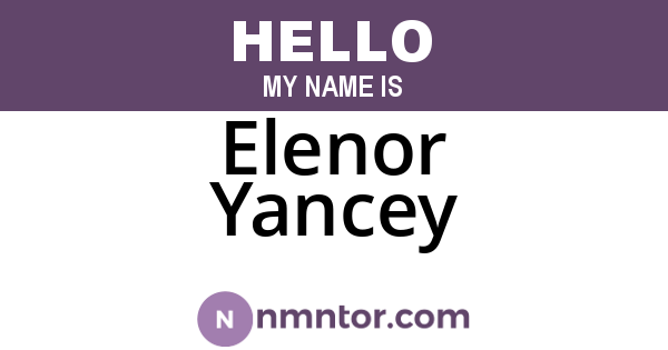 Elenor Yancey