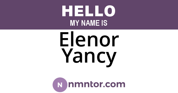 Elenor Yancy