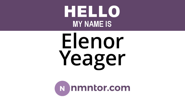Elenor Yeager