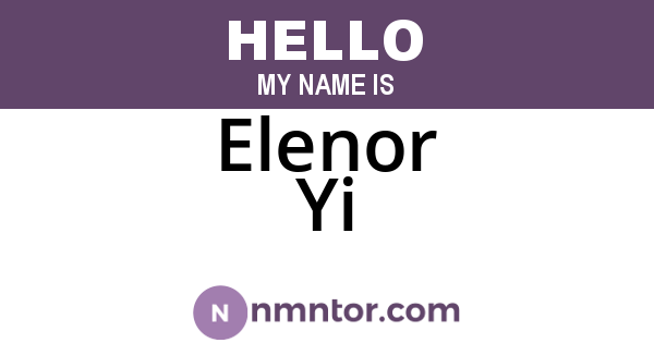 Elenor Yi