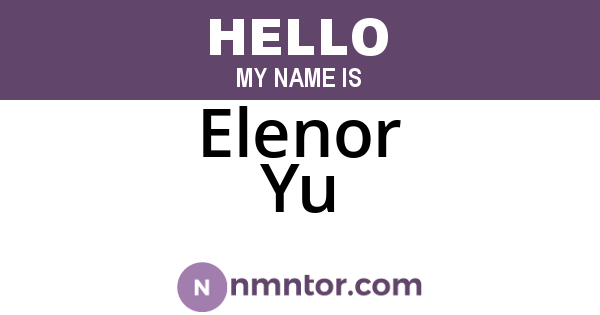 Elenor Yu