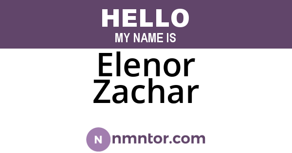 Elenor Zachar