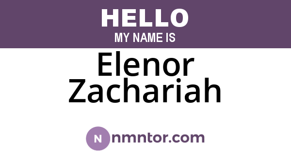 Elenor Zachariah