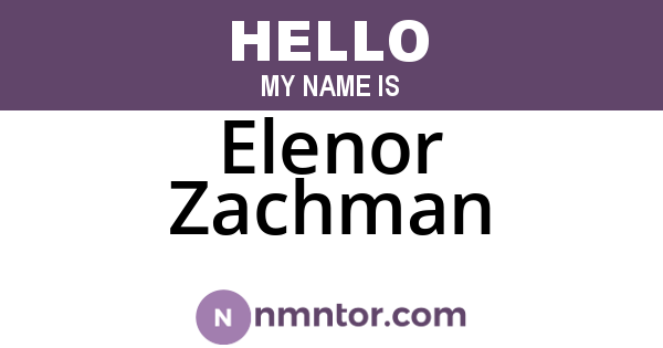 Elenor Zachman