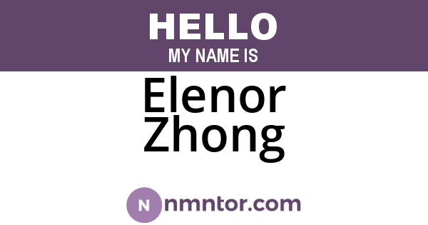 Elenor Zhong