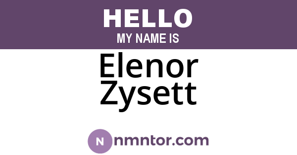 Elenor Zysett