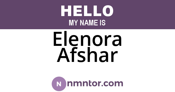 Elenora Afshar