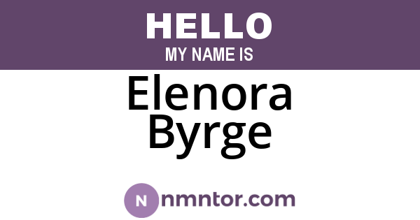 Elenora Byrge