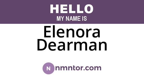 Elenora Dearman
