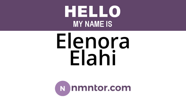 Elenora Elahi