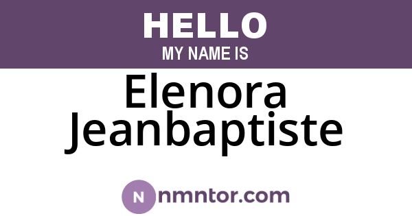 Elenora Jeanbaptiste