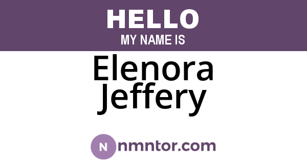 Elenora Jeffery