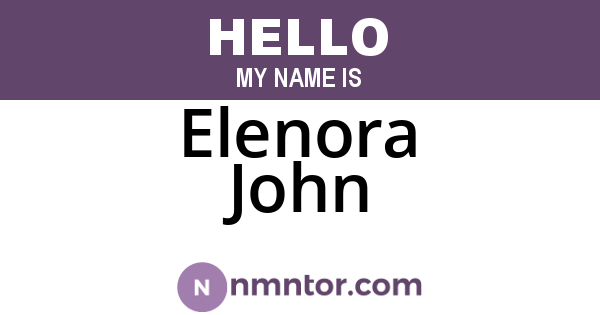 Elenora John