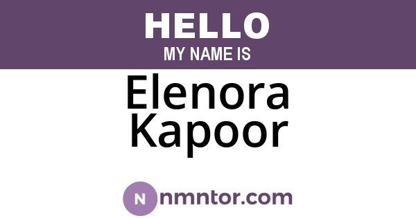 Elenora Kapoor