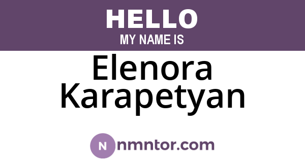 Elenora Karapetyan