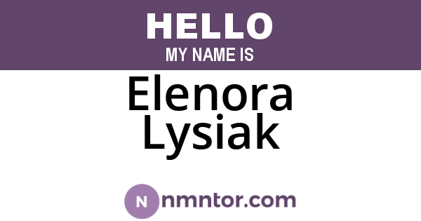 Elenora Lysiak